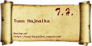 Tuss Hajnalka névjegykártya